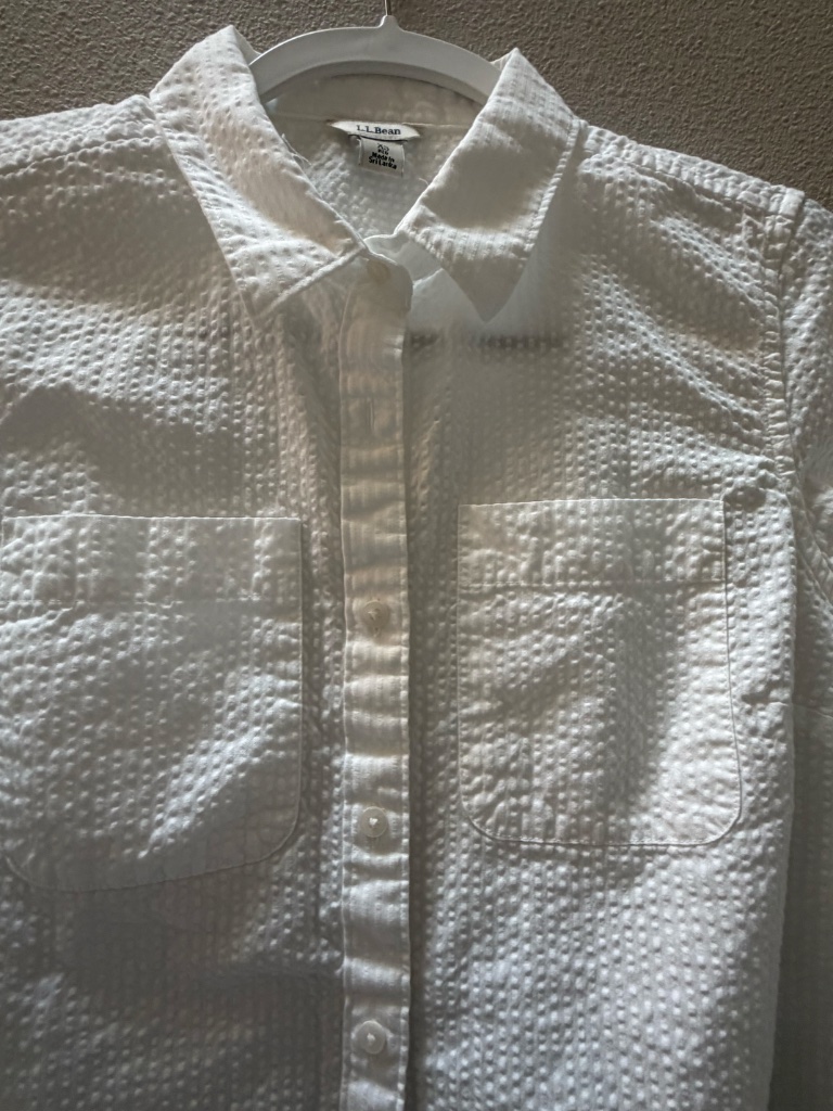 Ll Bean White Seersucker Shirt — image 2 of 7